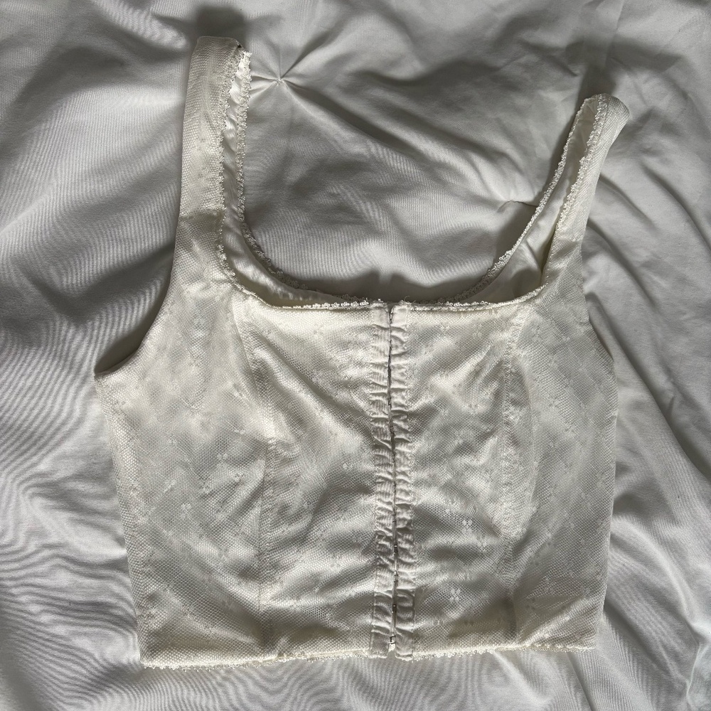 PRINCESS POLLY WHITE MESH CORSET TOP
